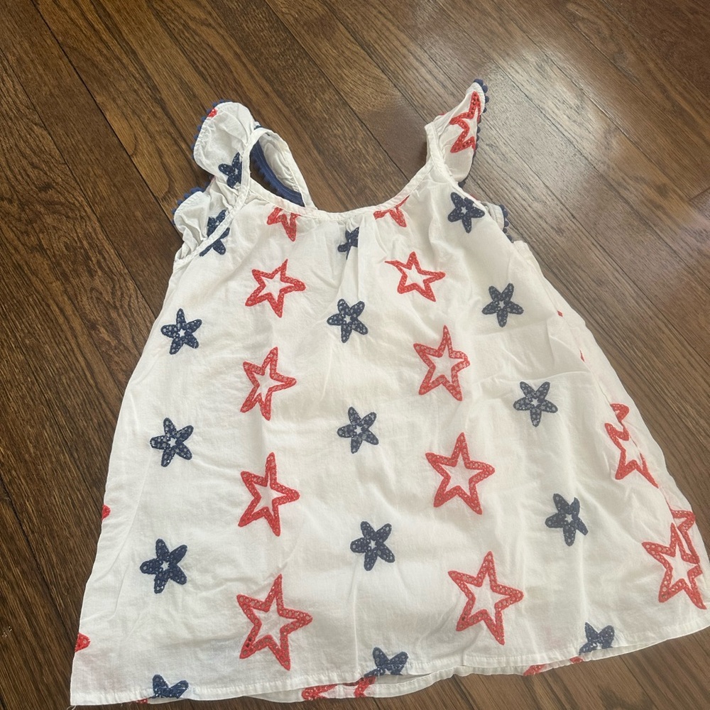 Kids Star embroidered Sleeveless Top - Red and Blue